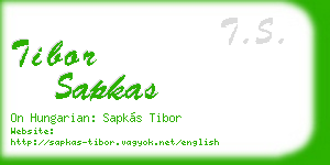 tibor sapkas business card
